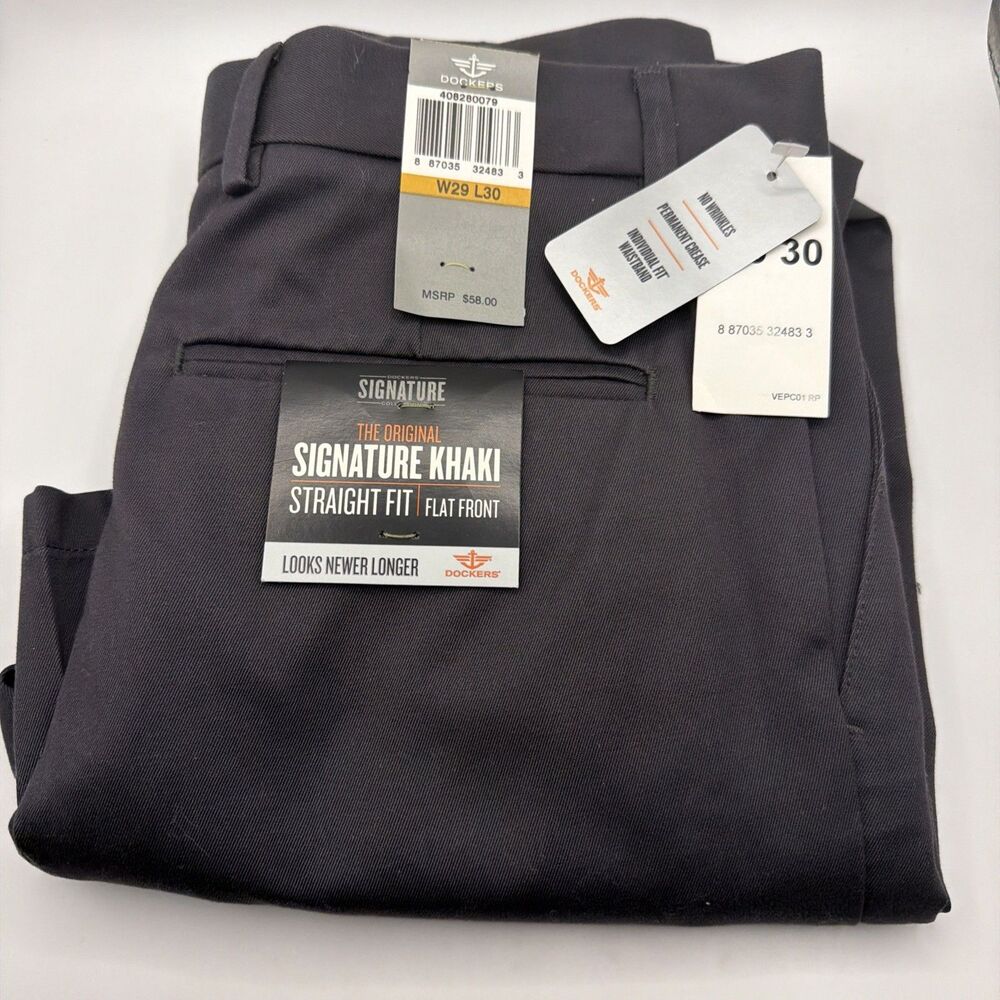 Dockers Signature Khaki Straight Fit Mens No Wrinkles W 29 L 30